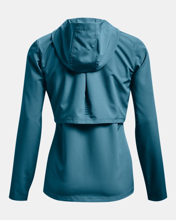 Women's UA OutRun The Rain Jacket, Blue, pdpMainDesktop image number 7